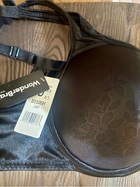 NWT Wonderbra Plus Black Jacquard Floral Underwire Bra Style E1105H 38DD